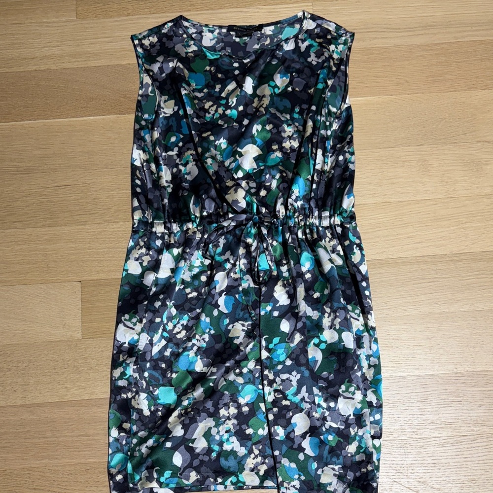Cynthia Steffe Black and Green Floral Mini Dress